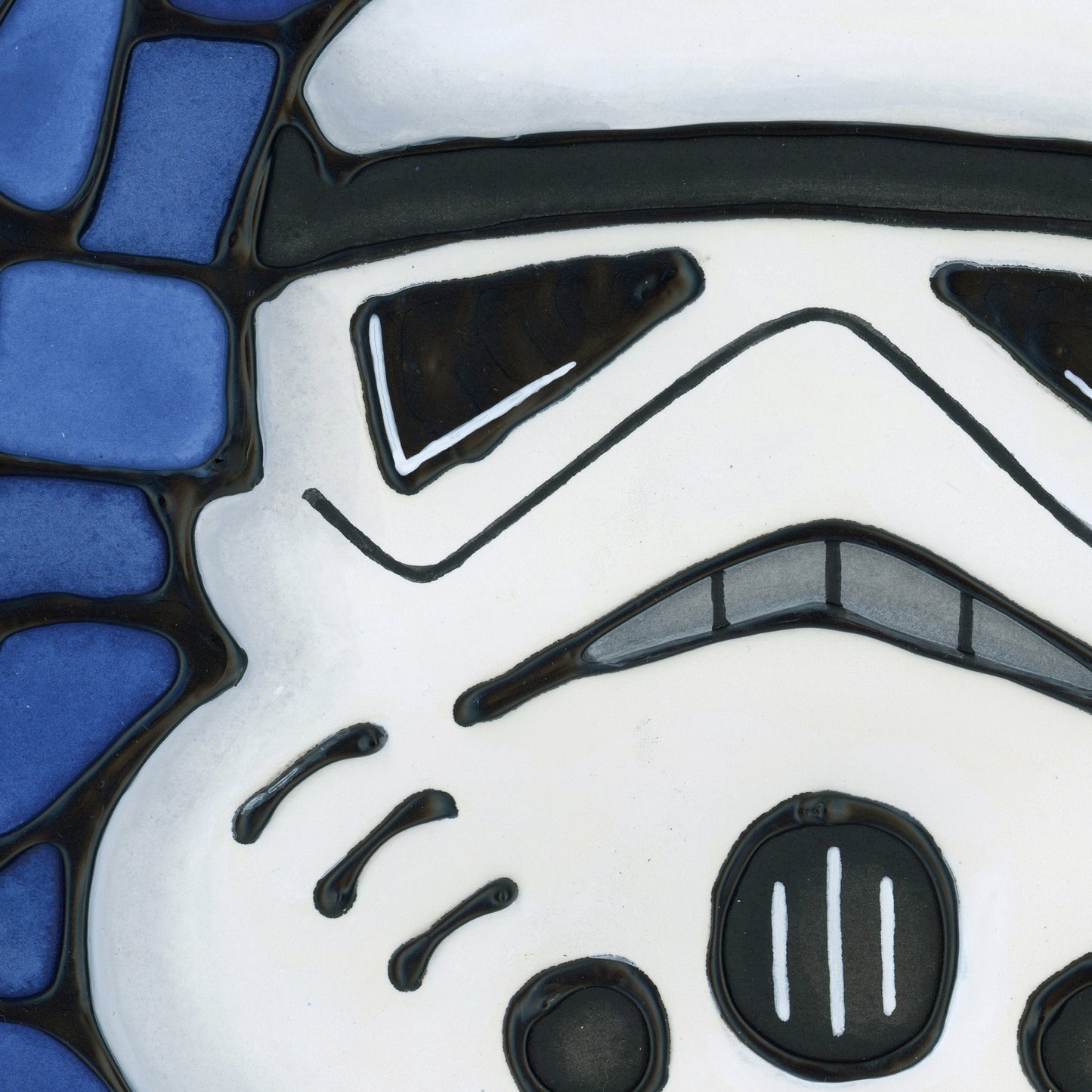 Space Trooper Original Painting 13" x 13" Framed