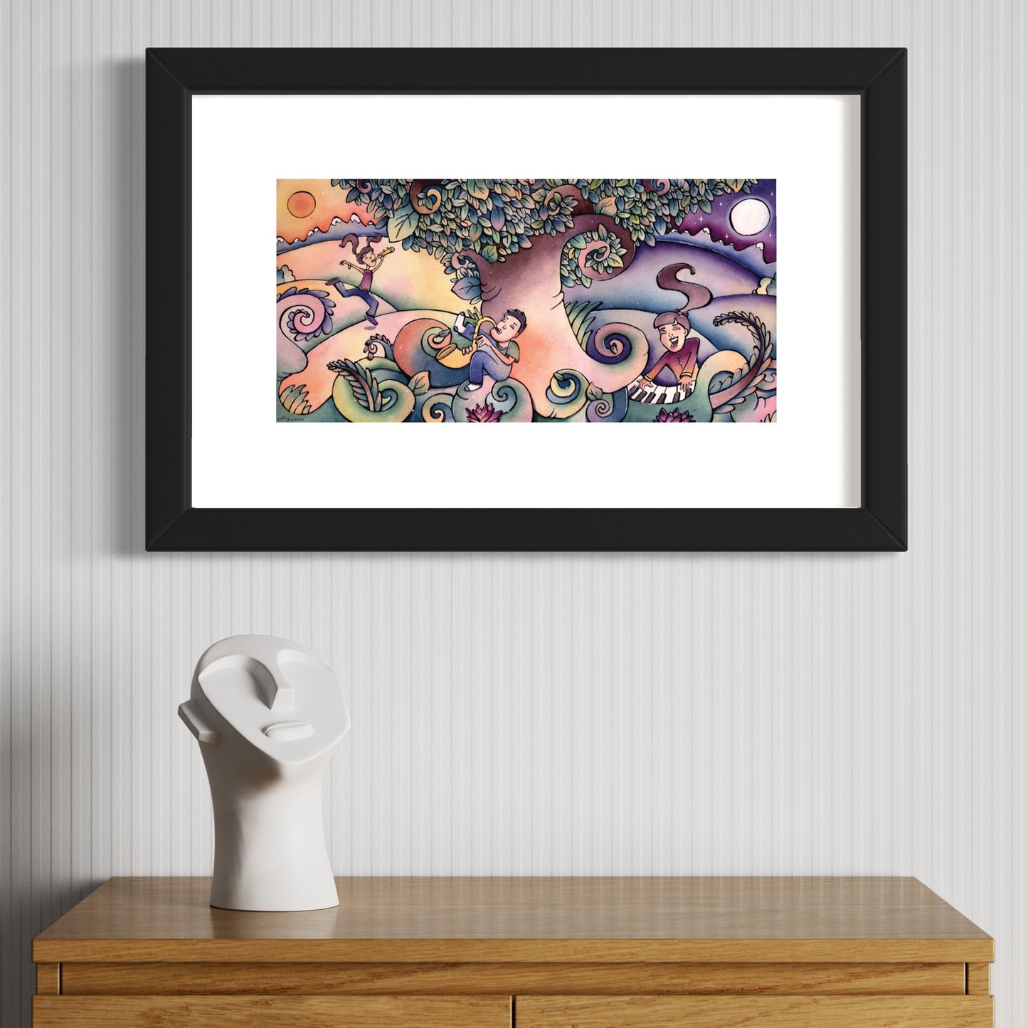 Healing Music Original Painting Framed 24" x 18" inch