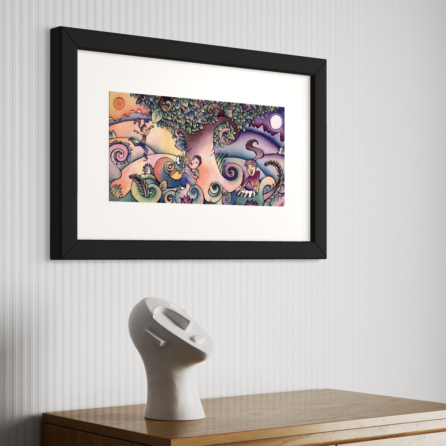 Healing Music Original Painting Framed 24" x 18" inch