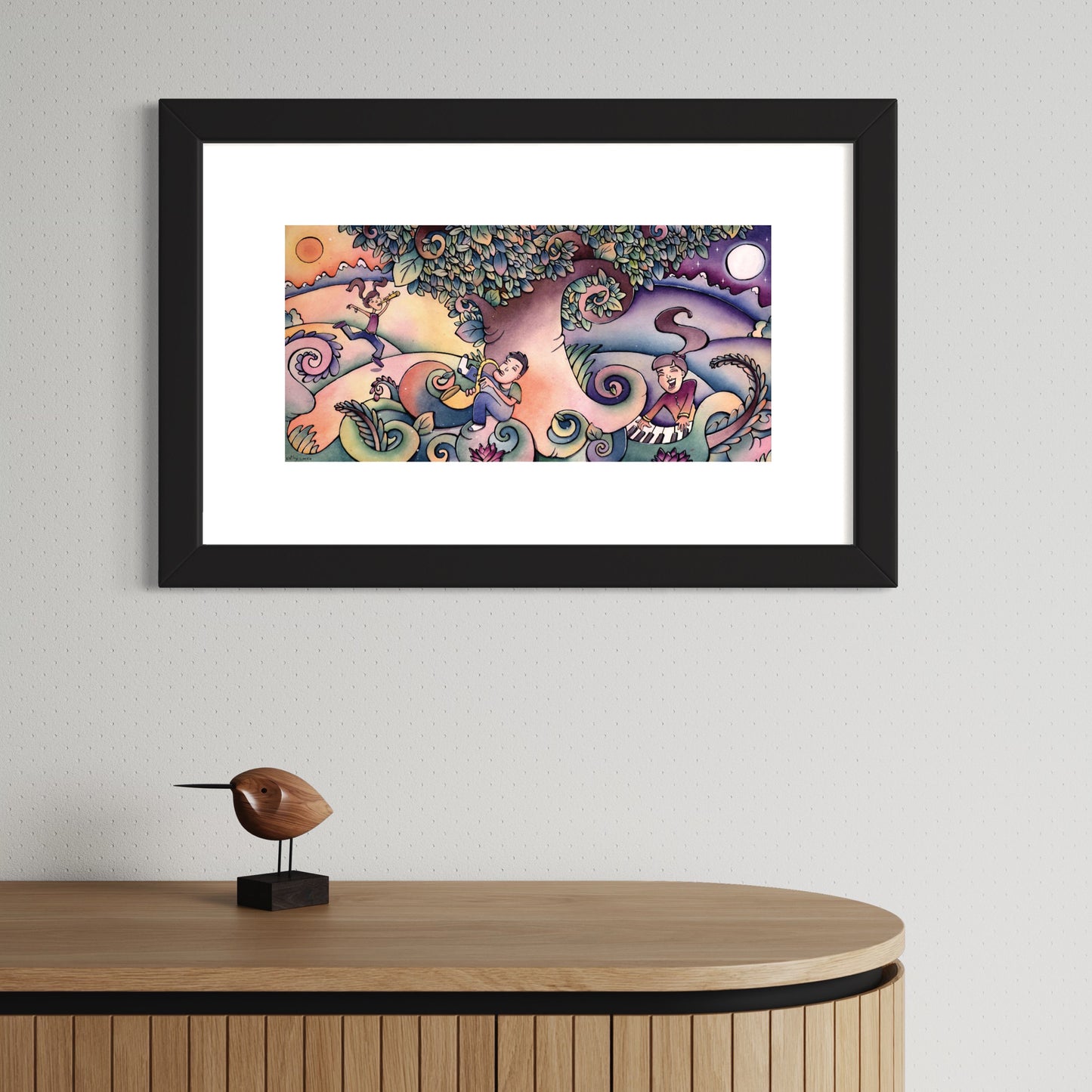 Healing Music Original Painting Framed 24" x 18" inch