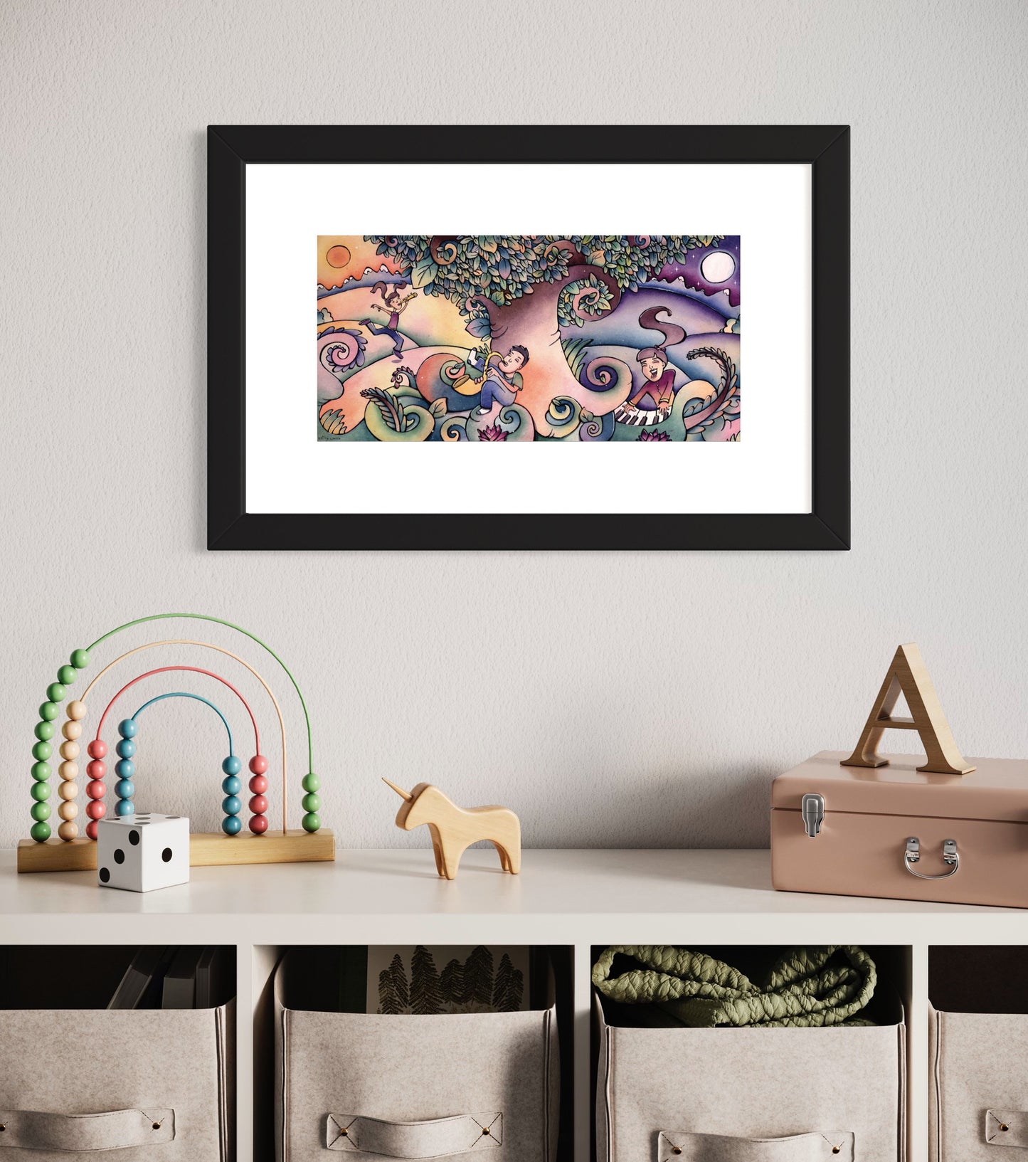 Healing Music Original Painting Framed 24" x 18" inch