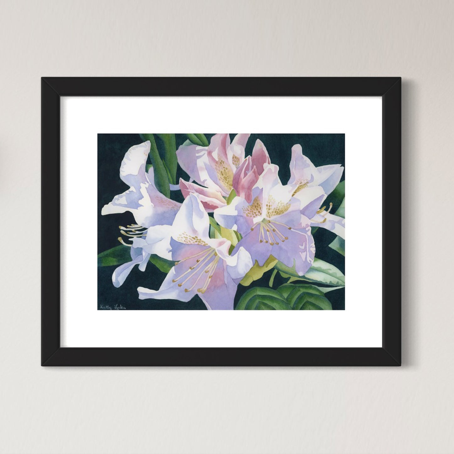 Lily Flowers Original Painting Framed 20" x 28"