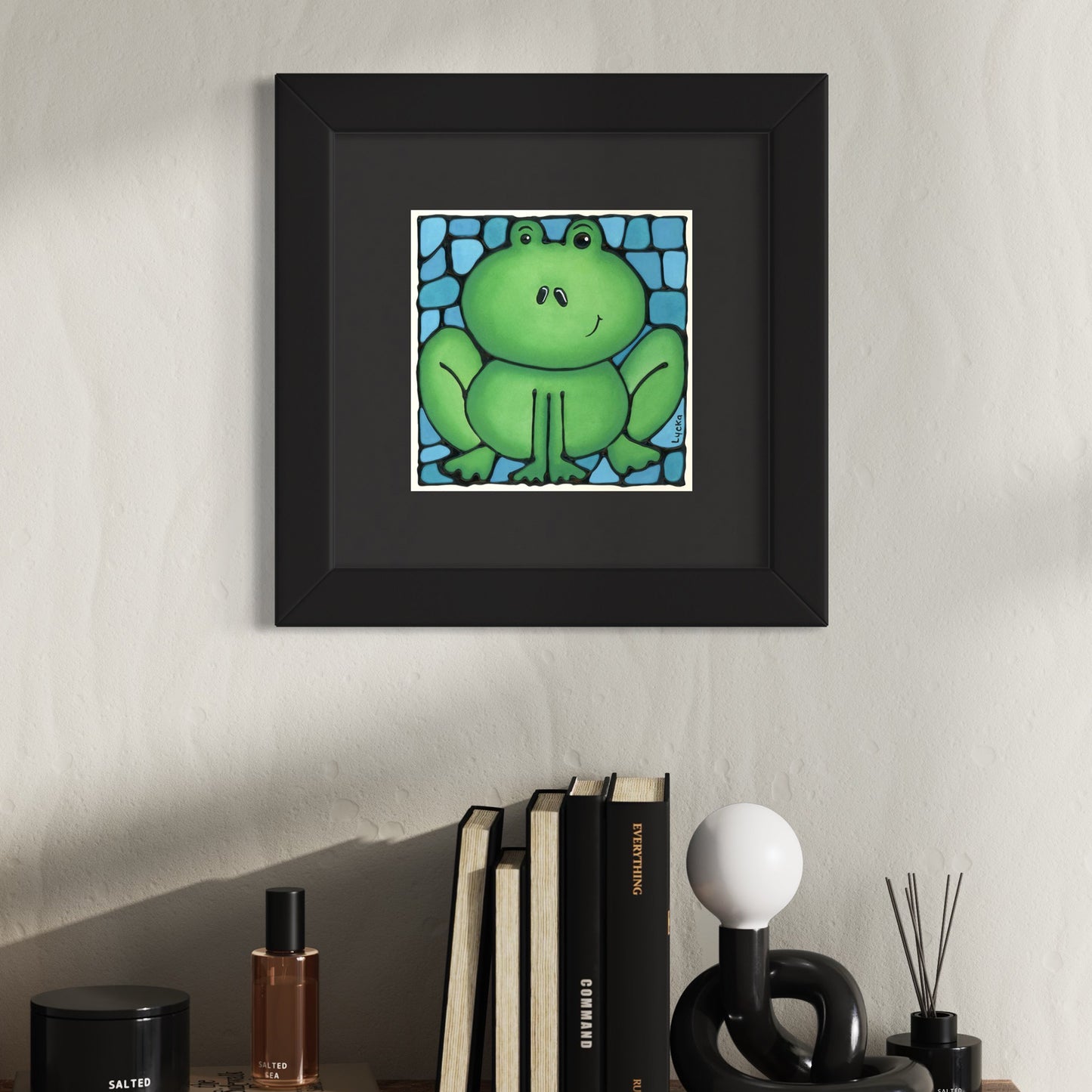 Frog Original Painting Framed
