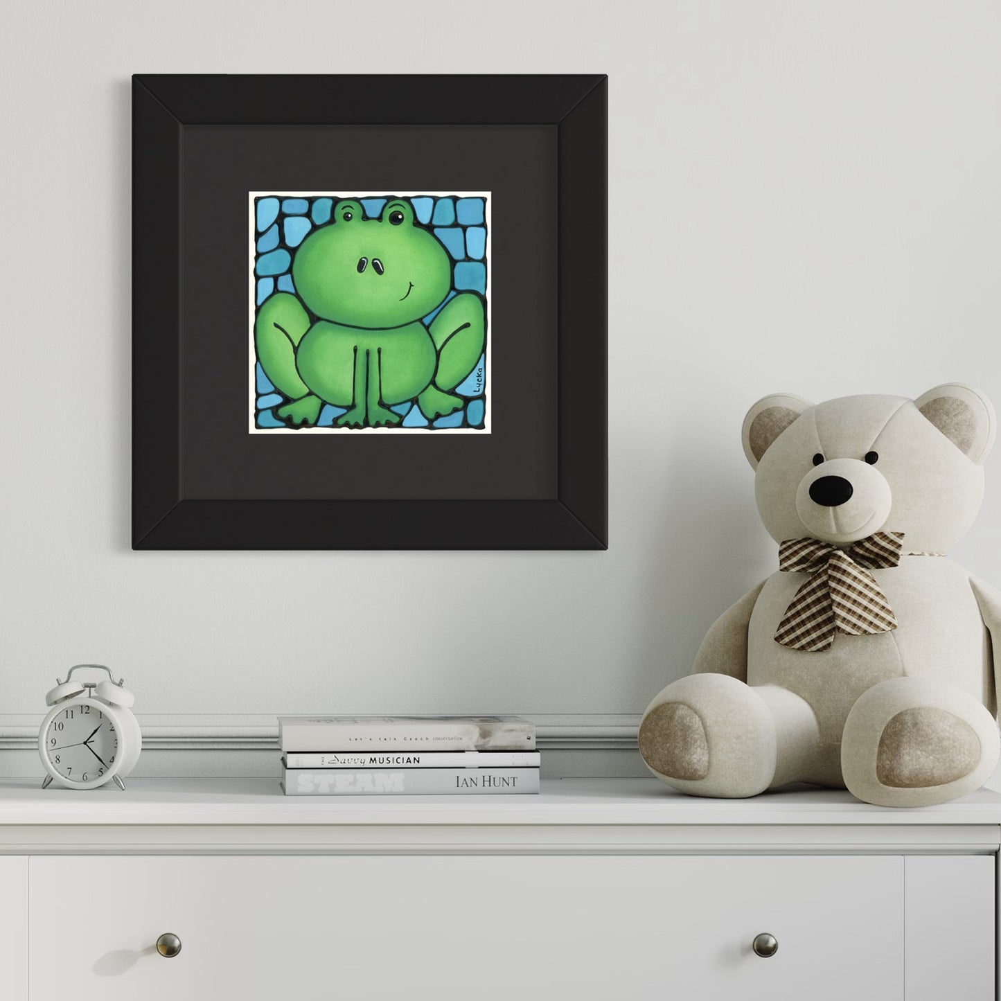 Frog Original Painting Framed