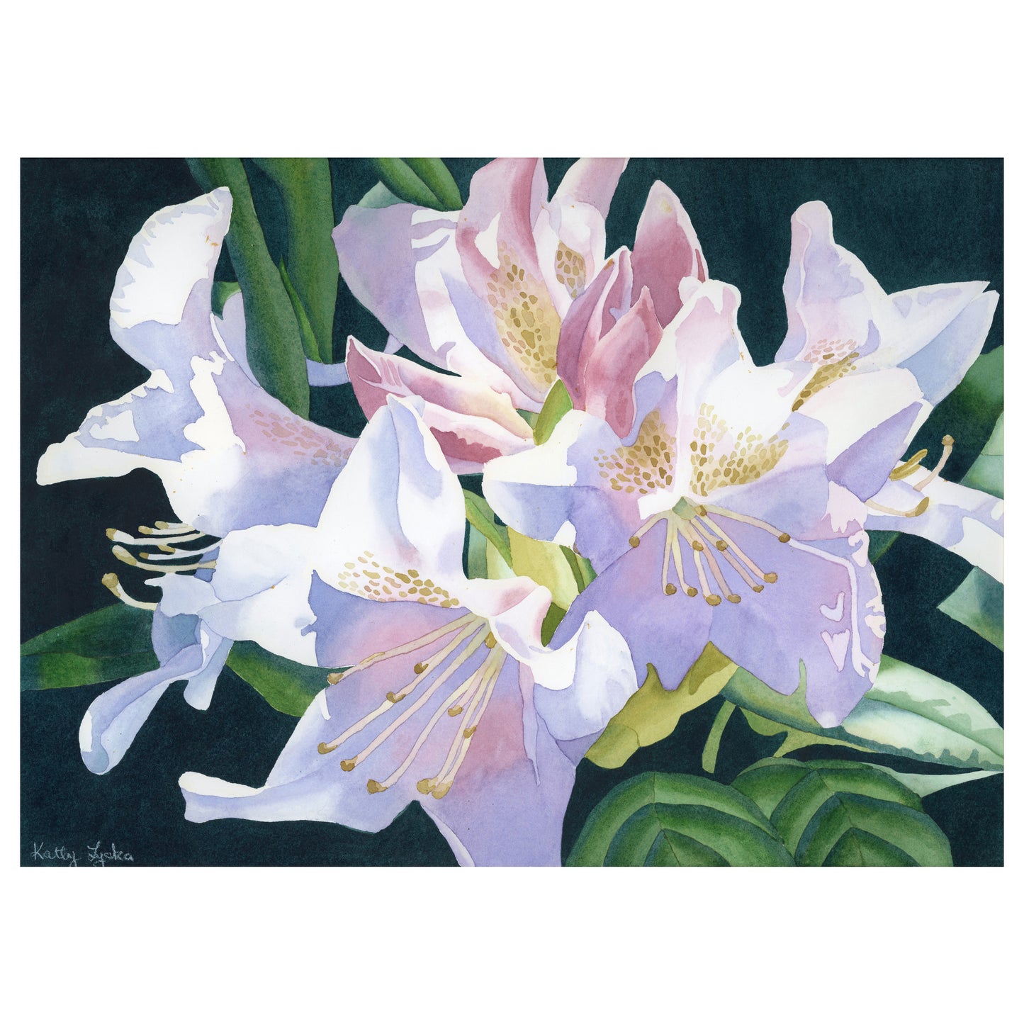 Lily Flowers Original Painting Framed 20" x 28"