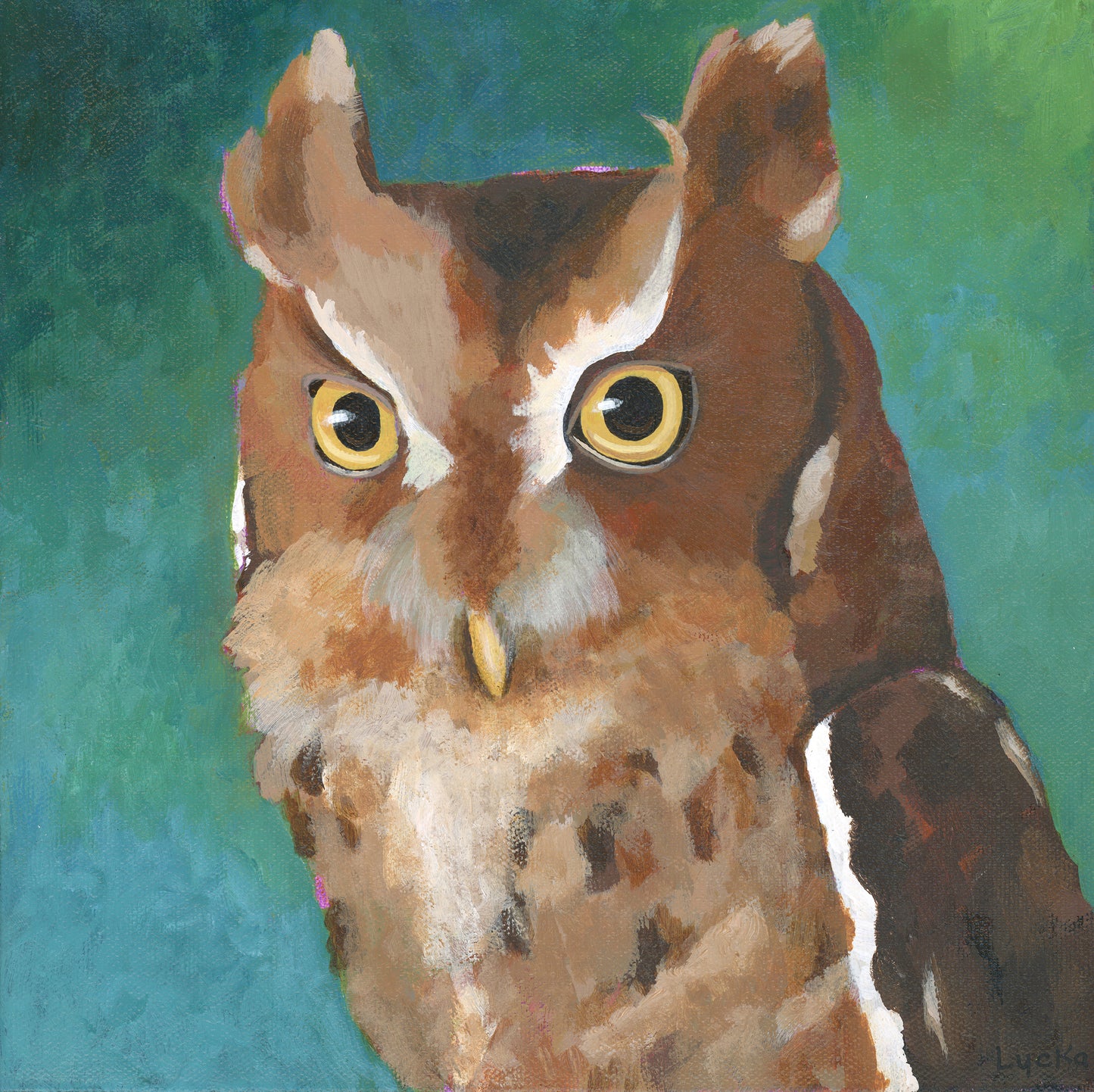 'Nibbles' Original Painting on Canvas 10" x 10"