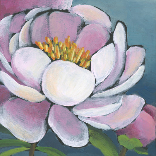 'Rosy Radiance' Original Painting on Canvas 6" x 6"