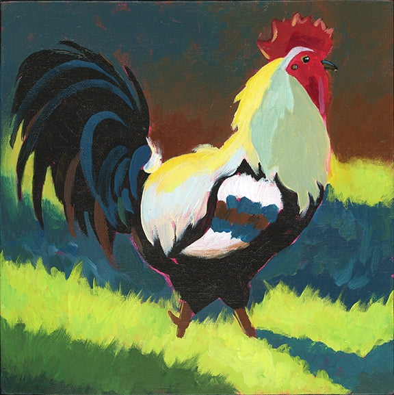 Rooster Painting 9 x 9 inch