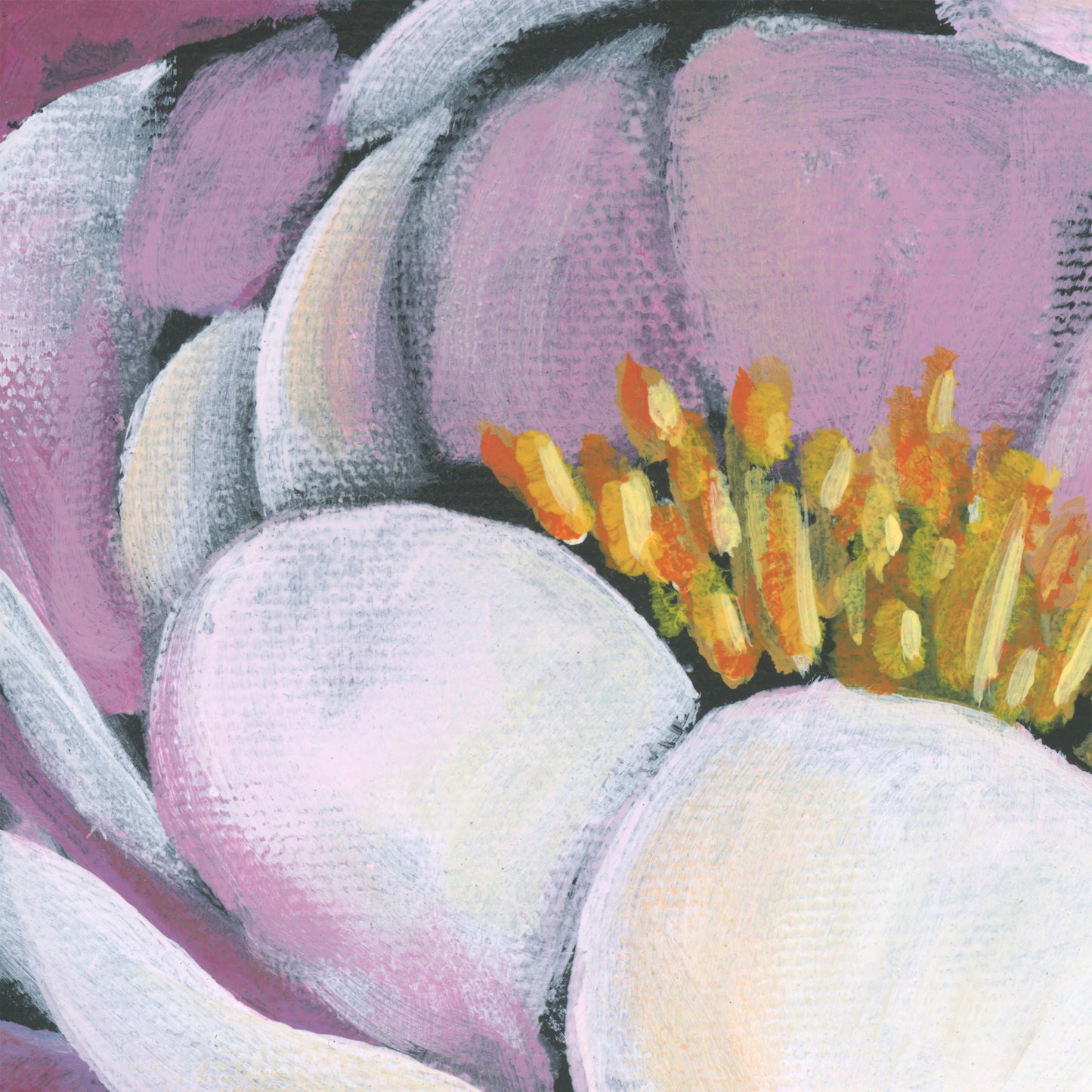 'Rosy Radiance' Original Painting on Canvas 6" x 6"