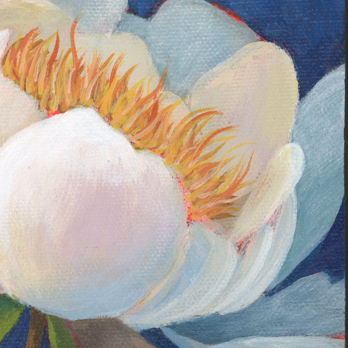 Peony Original Painting Framed 10 x 10 inch