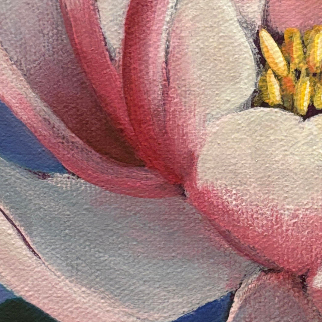 'Blush Bliss' Original Painting on Canvas 6" x 6"
