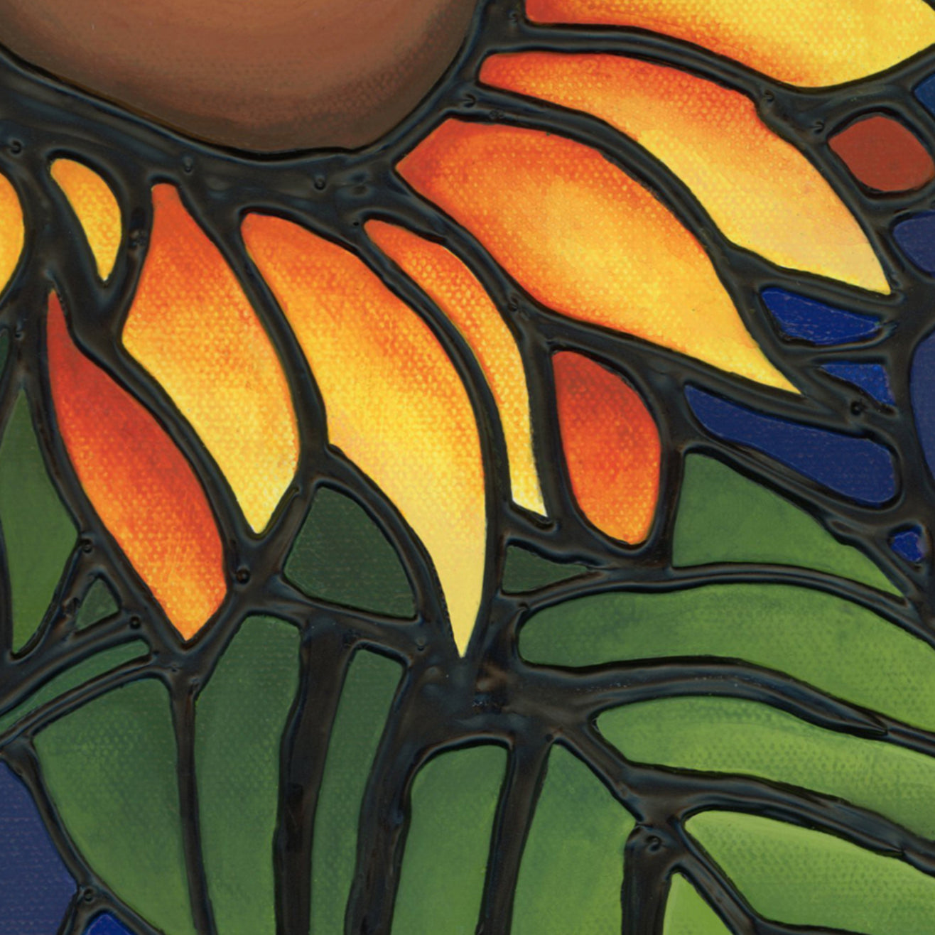 'Cheerful Cluster' Original Sunflower Painting 15 x 30 inch