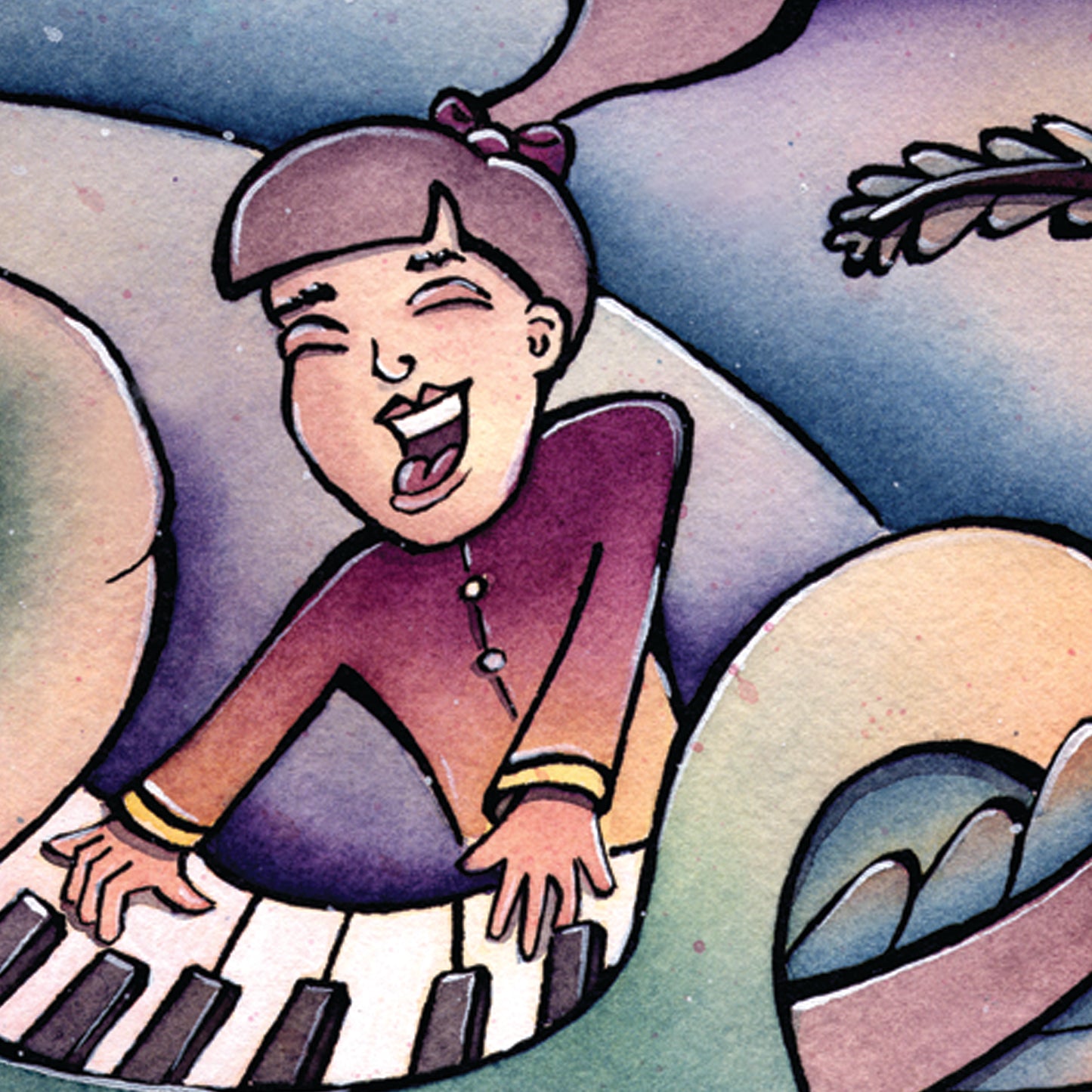 Healing Music Original Painting Framed 24" x 18" inch
