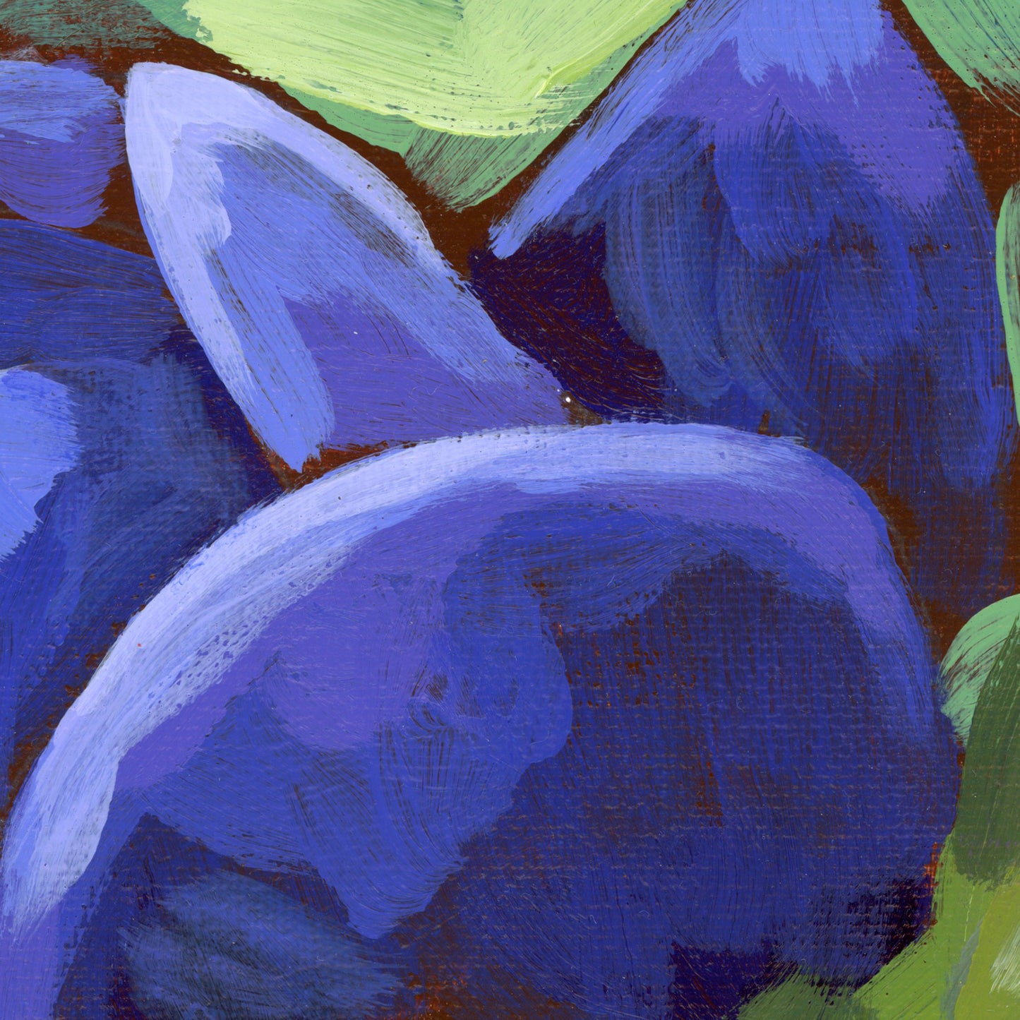 'Blue Flower' Original Painting Framed 7" x 7"