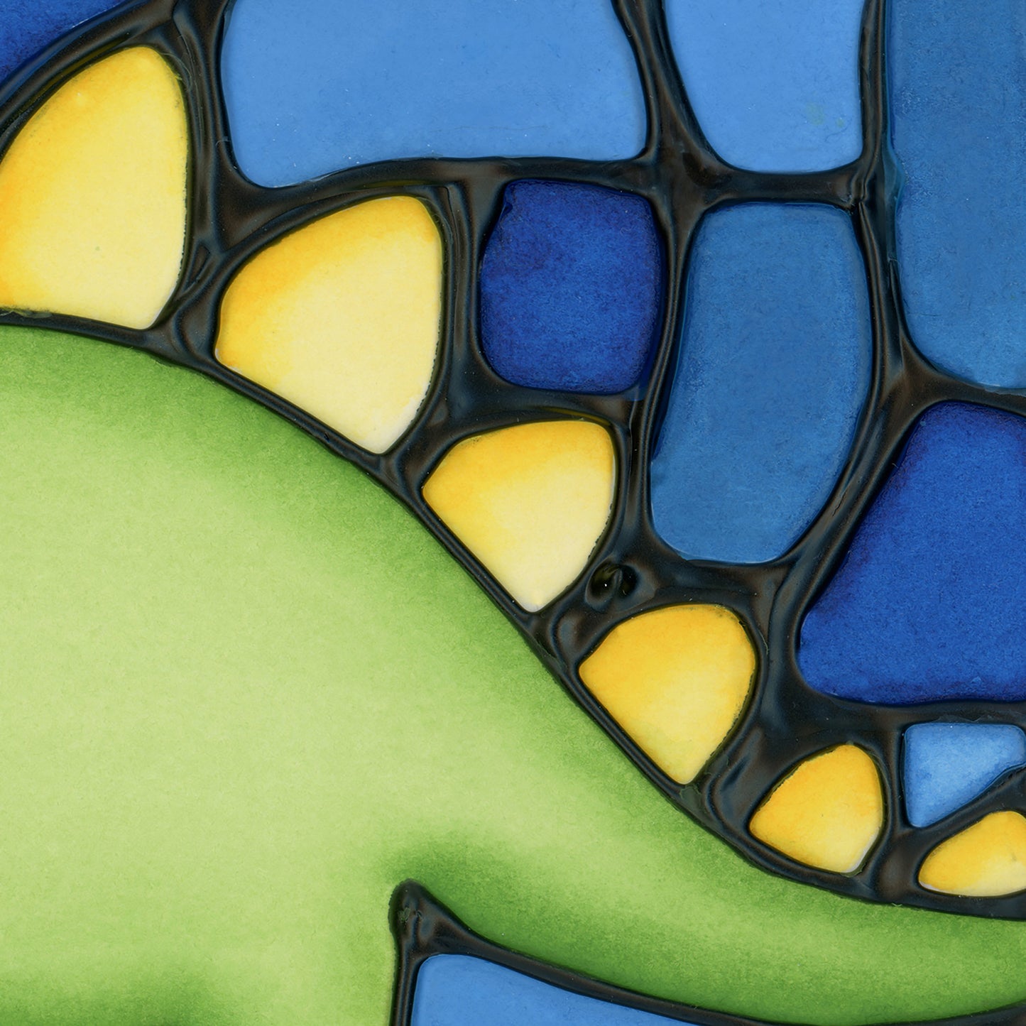 Stegosaurus Dinosaur Original Painting 14" x 17" Framed