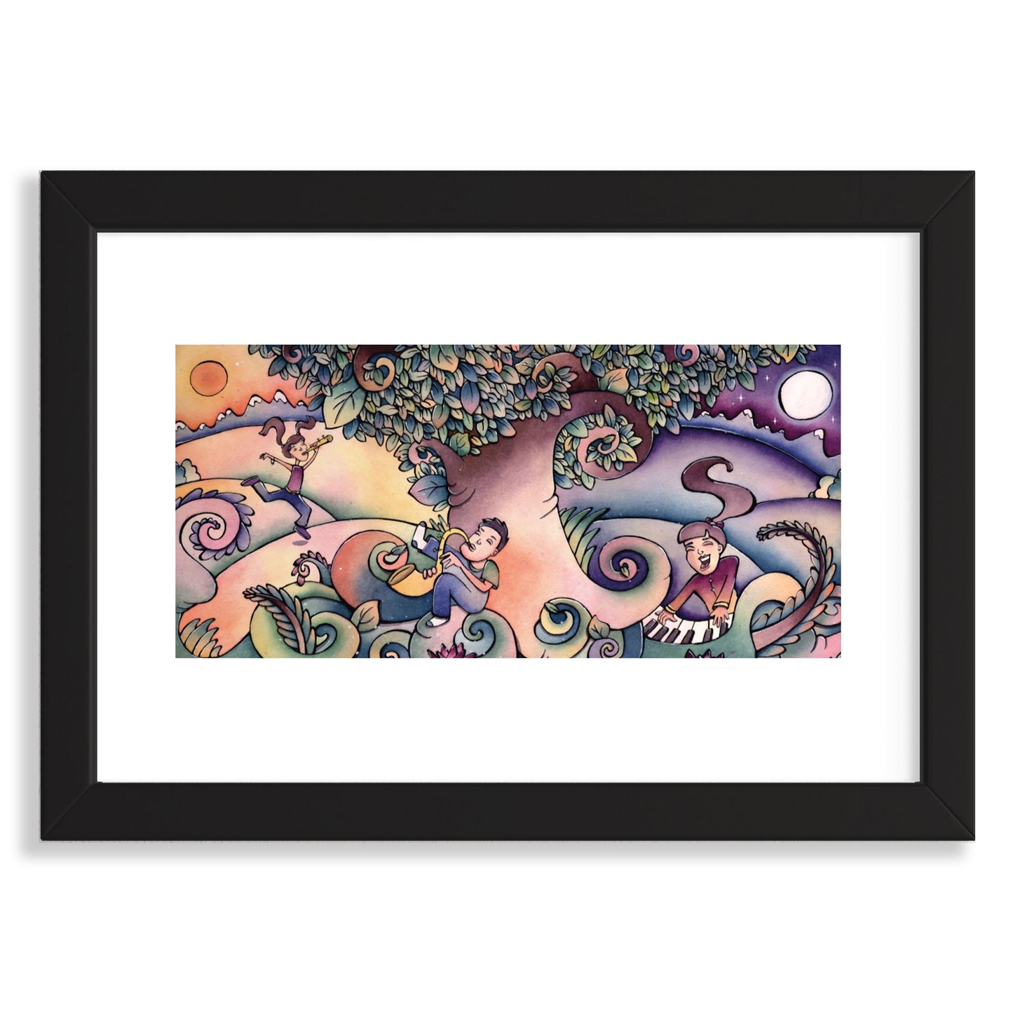 Healing Music Original Painting Framed 24" x 18" inch