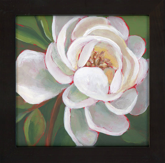 'Ivory Illumination' Original Painting Framed 7" x 7"