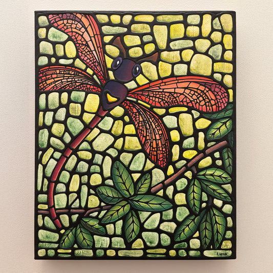 'Flutter of Wings' Dragonfly Original Painting 16" x 20"
