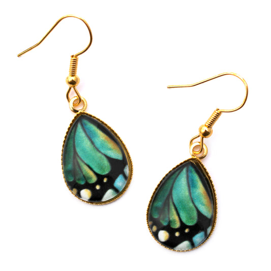 Butterfly Wing Gold Teardrop Earrings