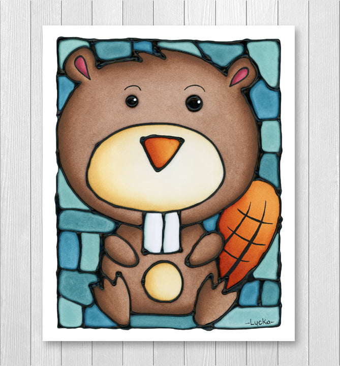 Beaver Wall Art Print