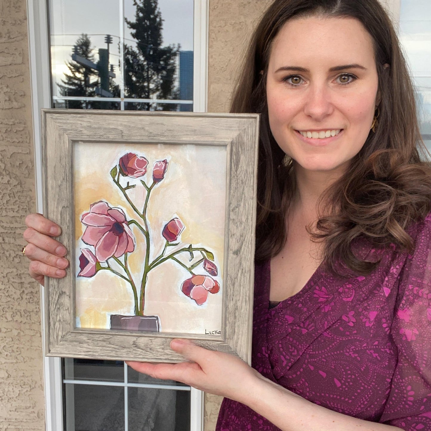 Cherry Blossom Original Painting Framed