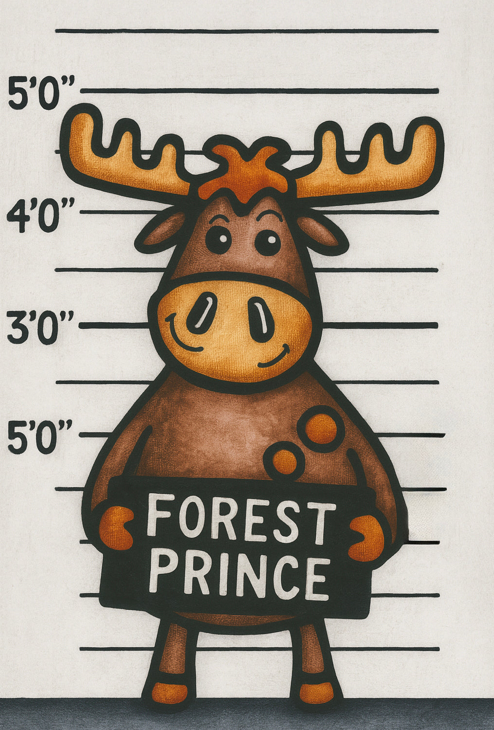 Forest Prince Moose Original Painting 8" x 8"