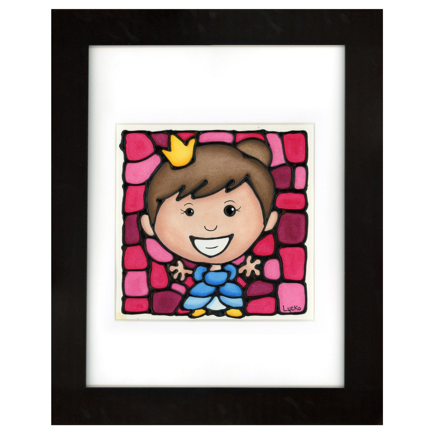 Princess Original Painting 13.75" x 16.75" Framed