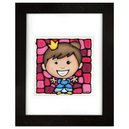 Princess Original Painting 13.75" x 16.75" Framed