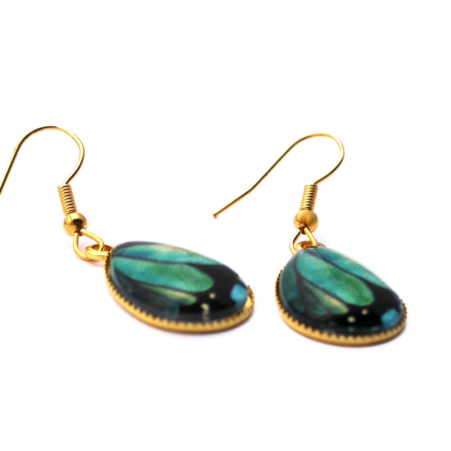 Butterfly Wing Gold Teardrop Earrings
