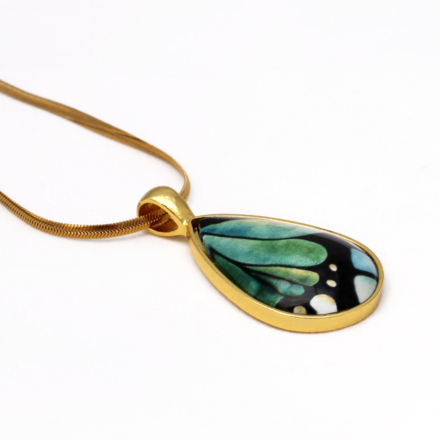 Butterfly Wing Teardrop Necklace