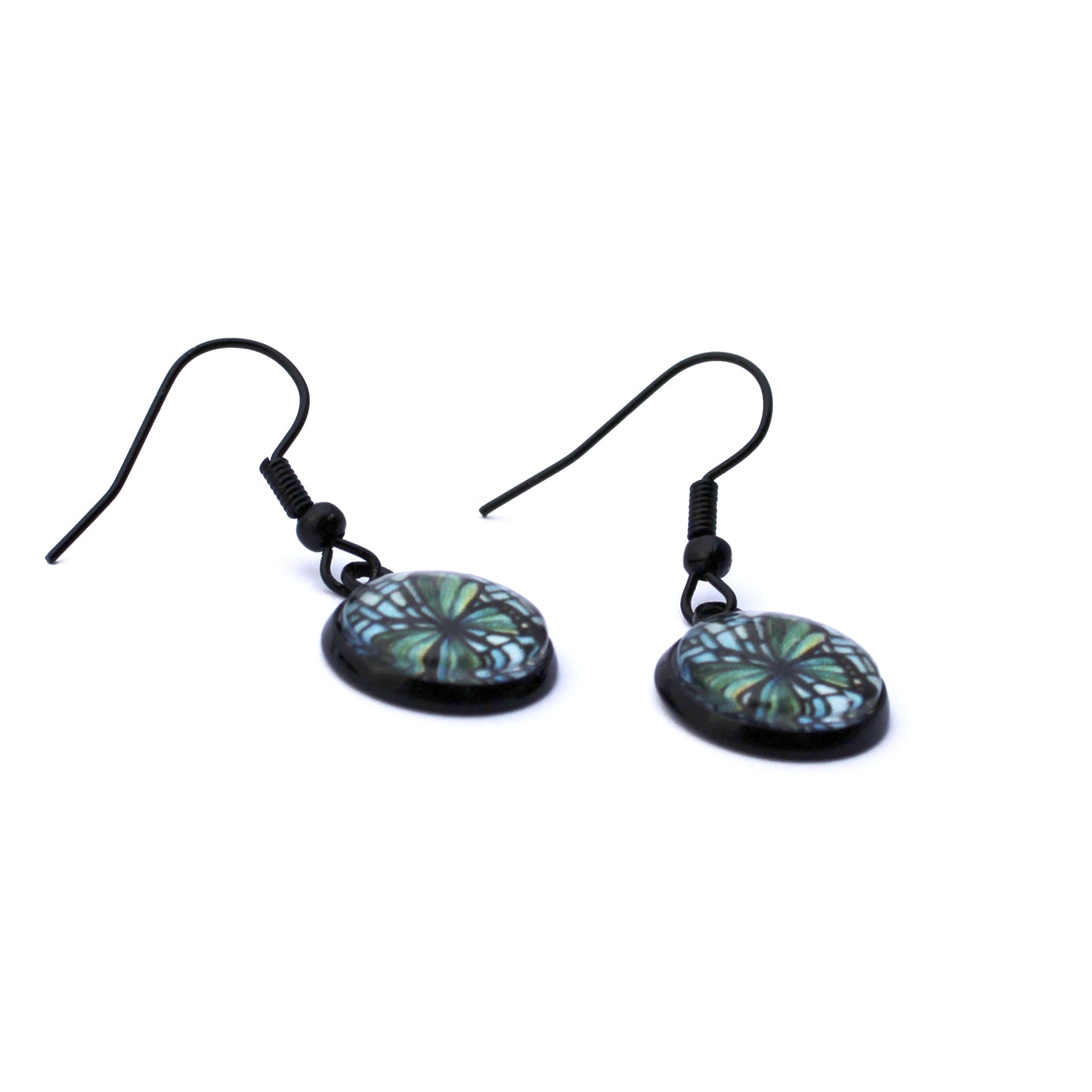 Butterfly Black Circle Earrings