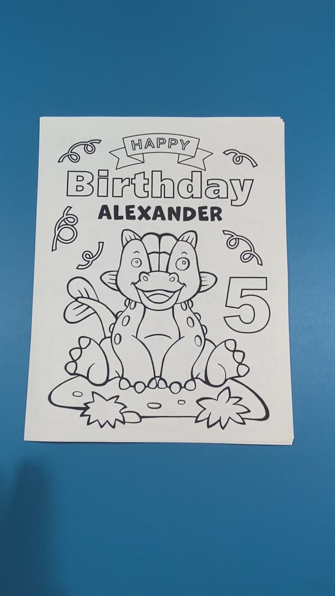 Dinosaur Custom Birthday Activity Pages