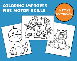 12 Dinosaur Coloring Pages