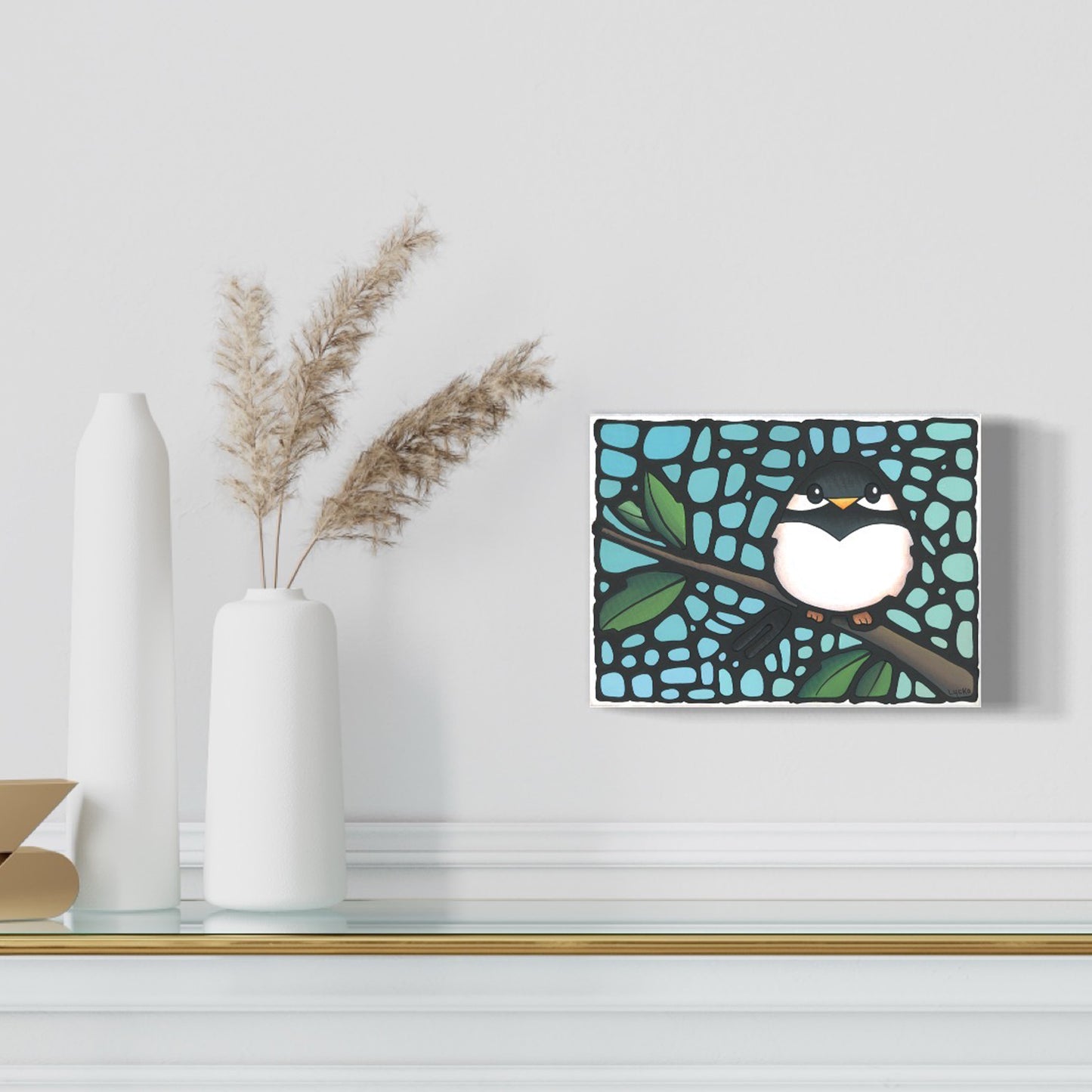 Chickadee Bird Original Painting 12 x 9 inch