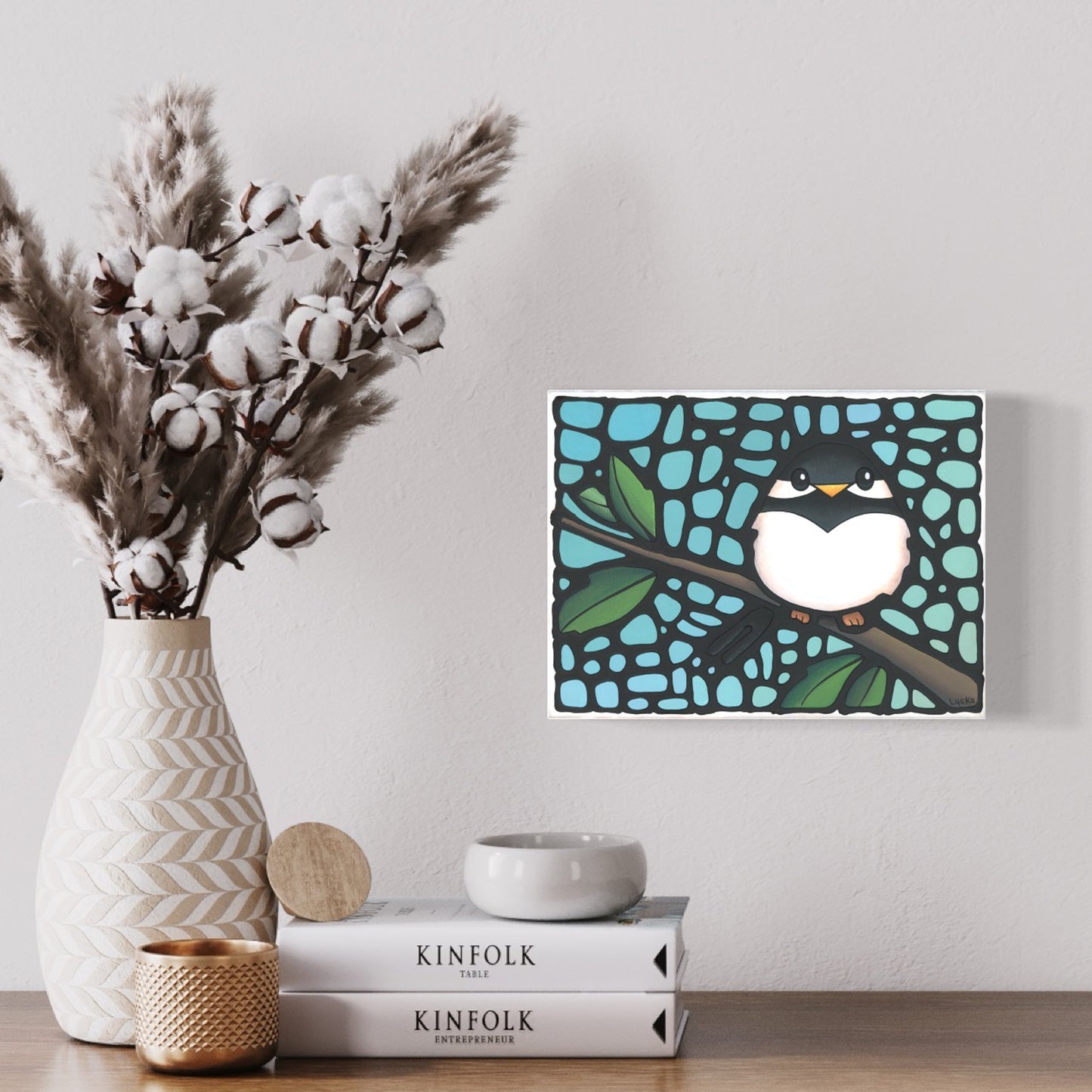 Chickadee Bird Original Painting 12 x 9 inch