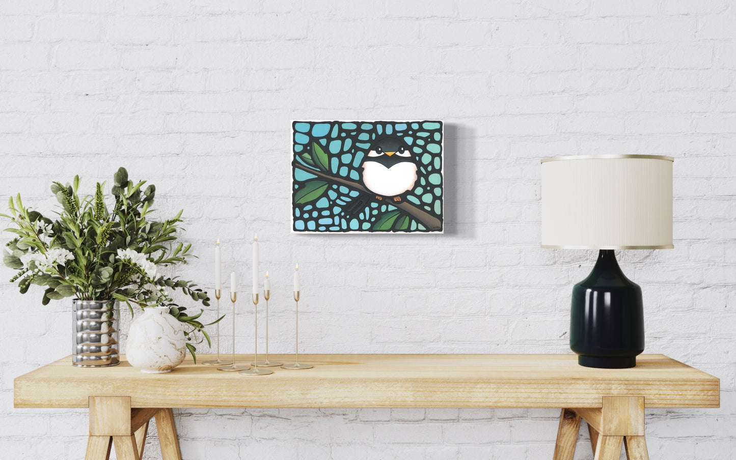 Chickadee Bird Original Painting 12 x 9 inch