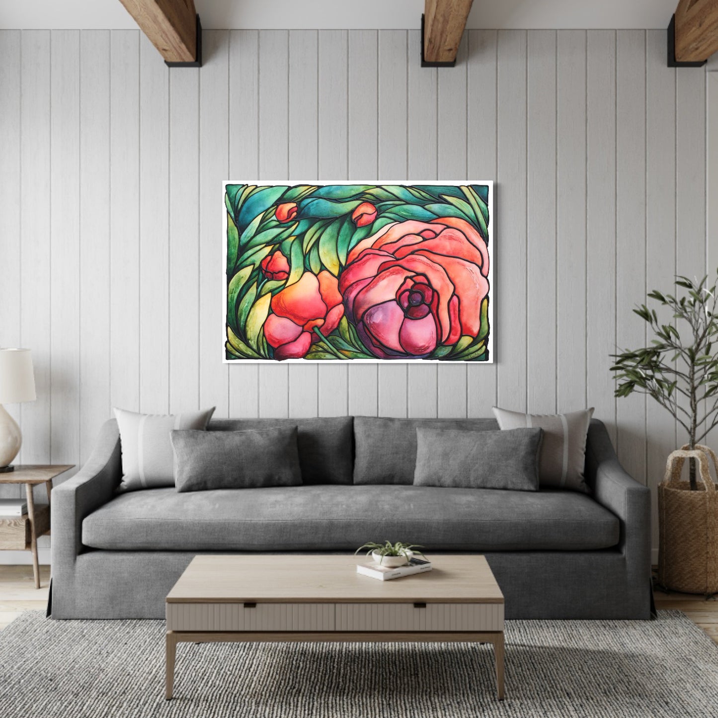 Pink Roses Original Painting 36 x 24 inch
