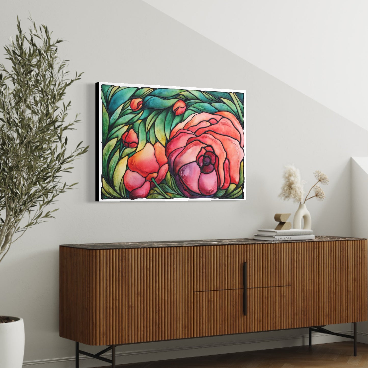 Pink Roses Original Painting 36 x 24 inch