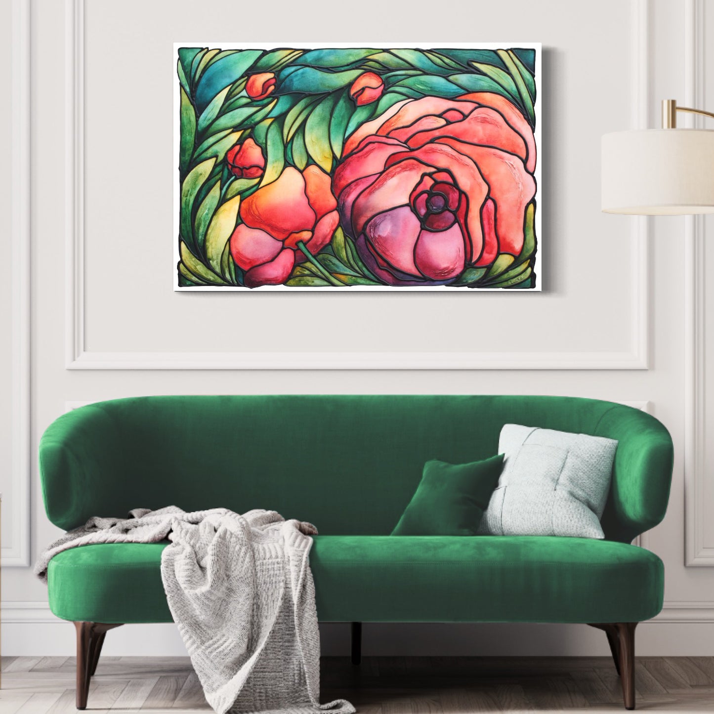 Pink Roses Original Painting 36 x 24 inch