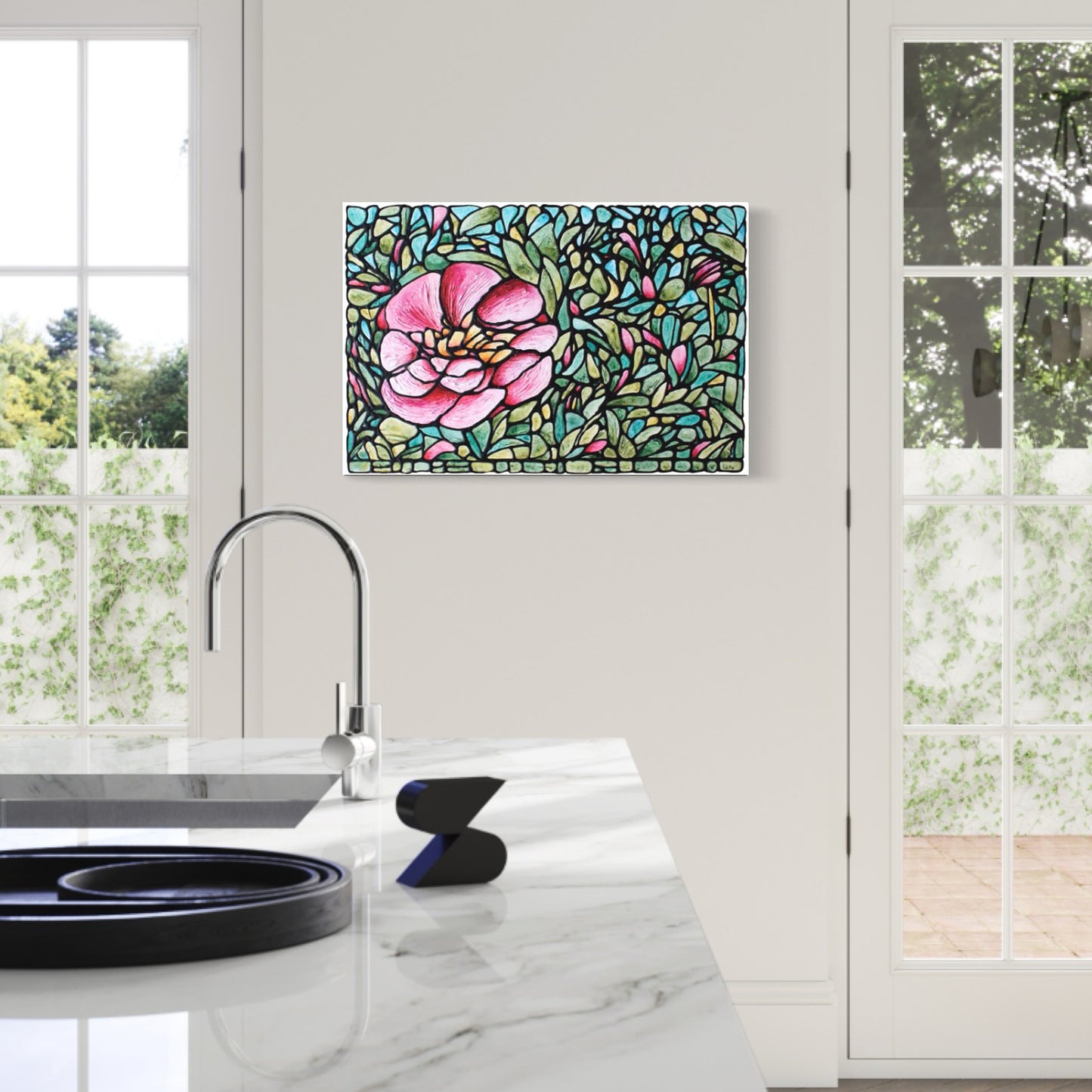 Peony Flower Original Painting 30 x 20 inches