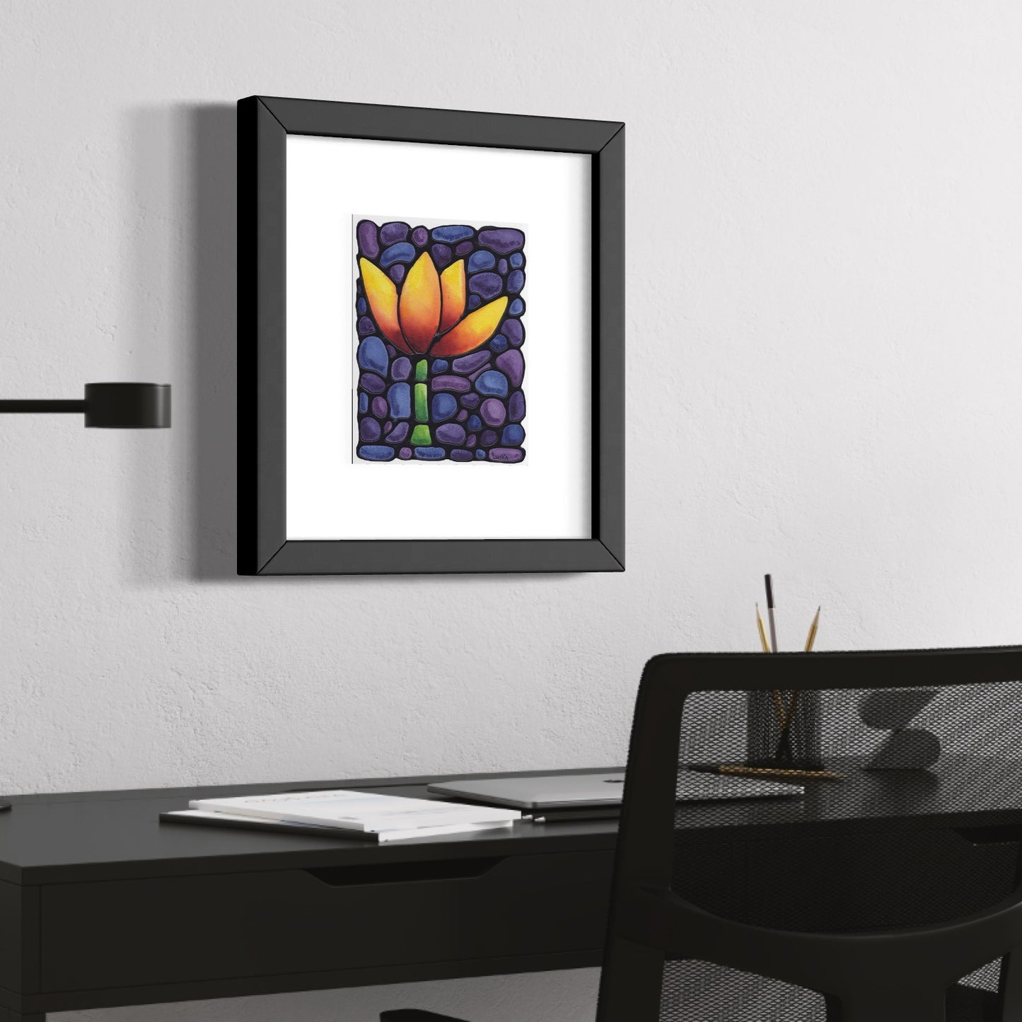 Tulip Flowers Original Painting Framed
