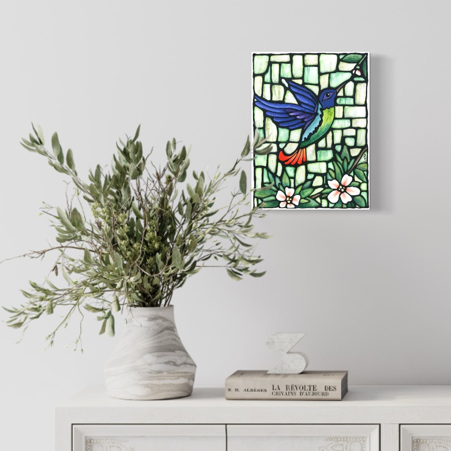 Hummingbird Original Painting 9 x 12 inch