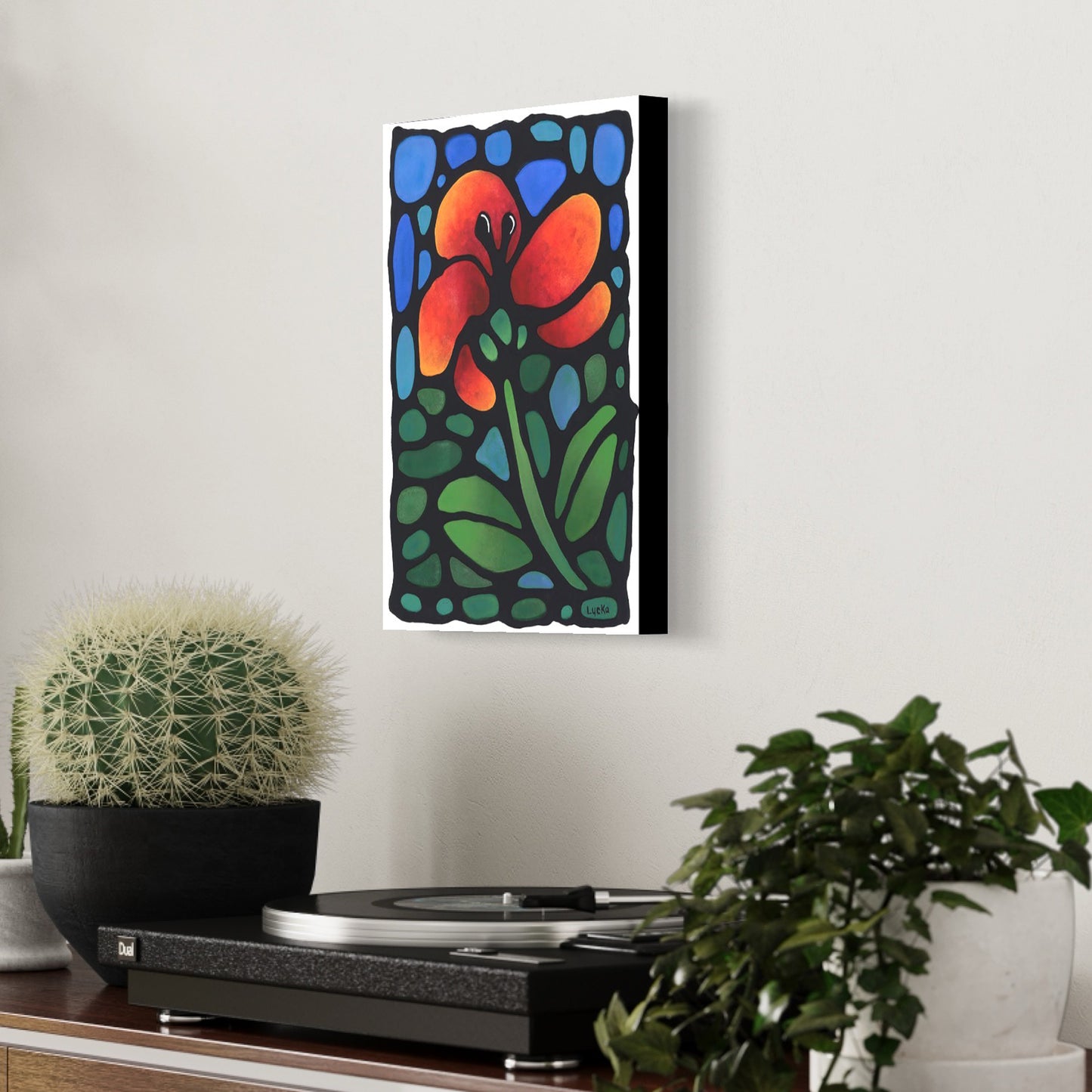 Poppy Flower Original Painting 9 x 12 inch Canvas