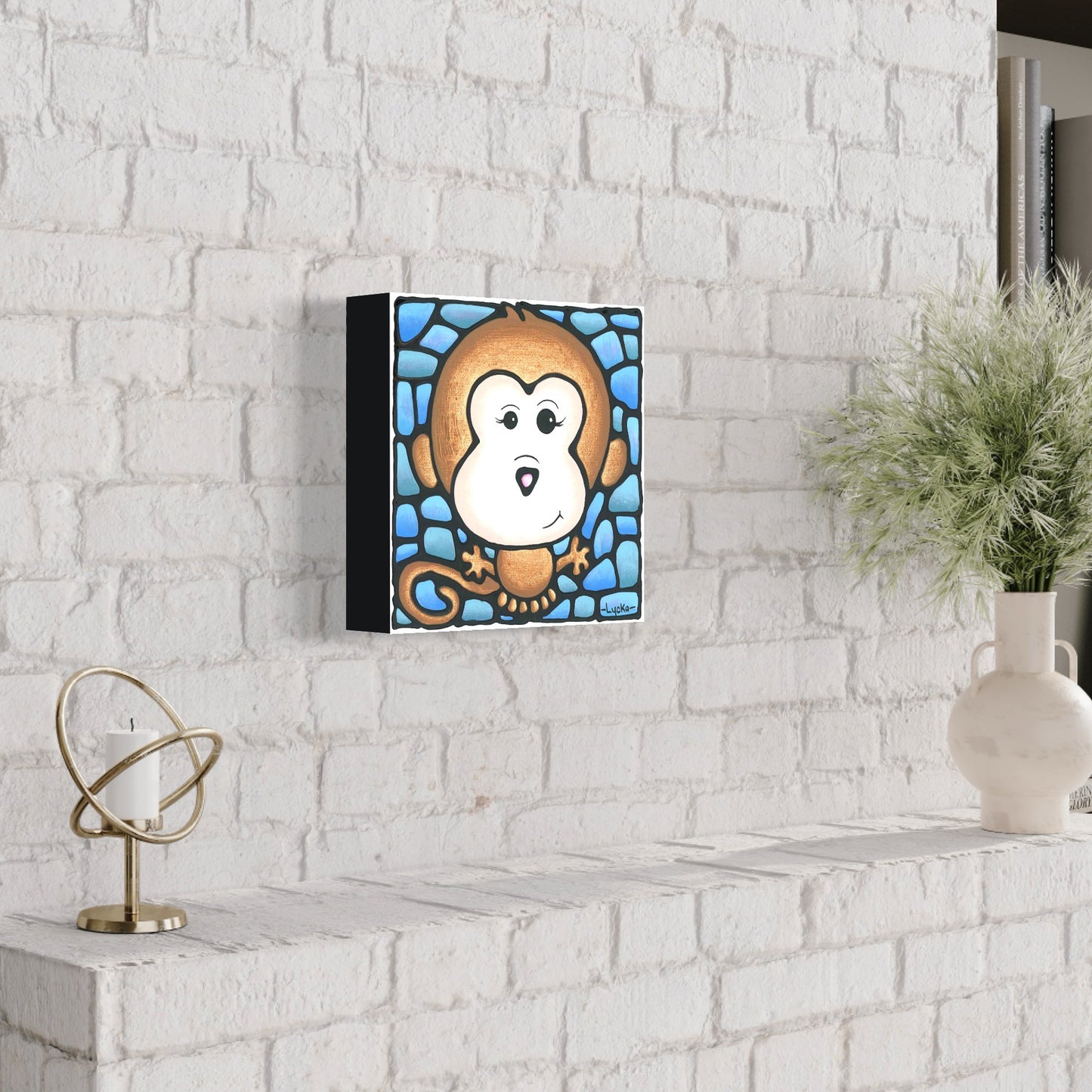 Monkey Original Painting 8" x 8"
