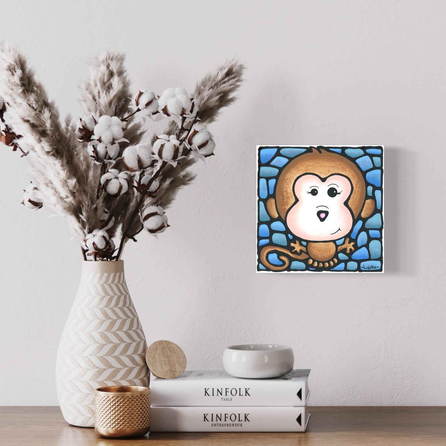 Monkey Original Painting 8" x 8"