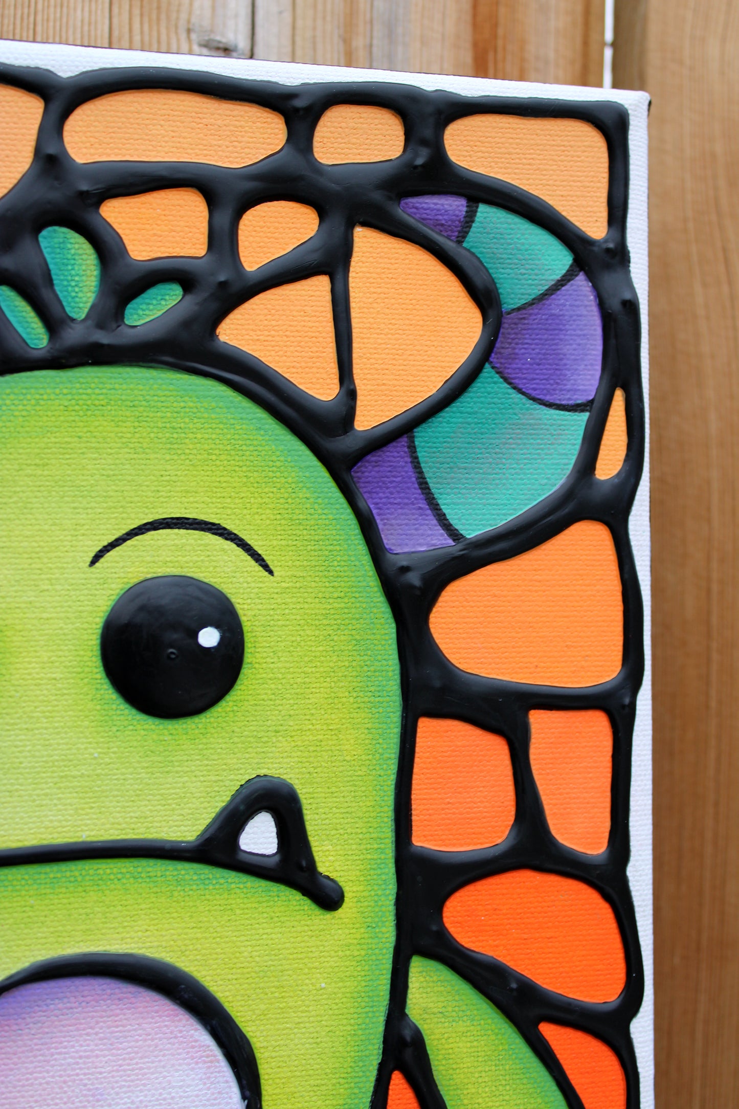 Grumpy Monster Painting 8" x 10"