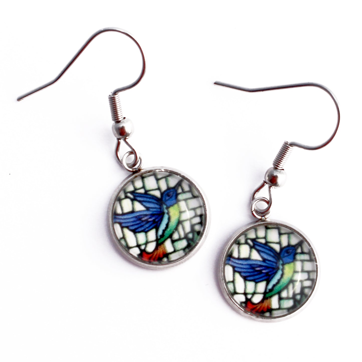 Hummingbird Circle Earrings