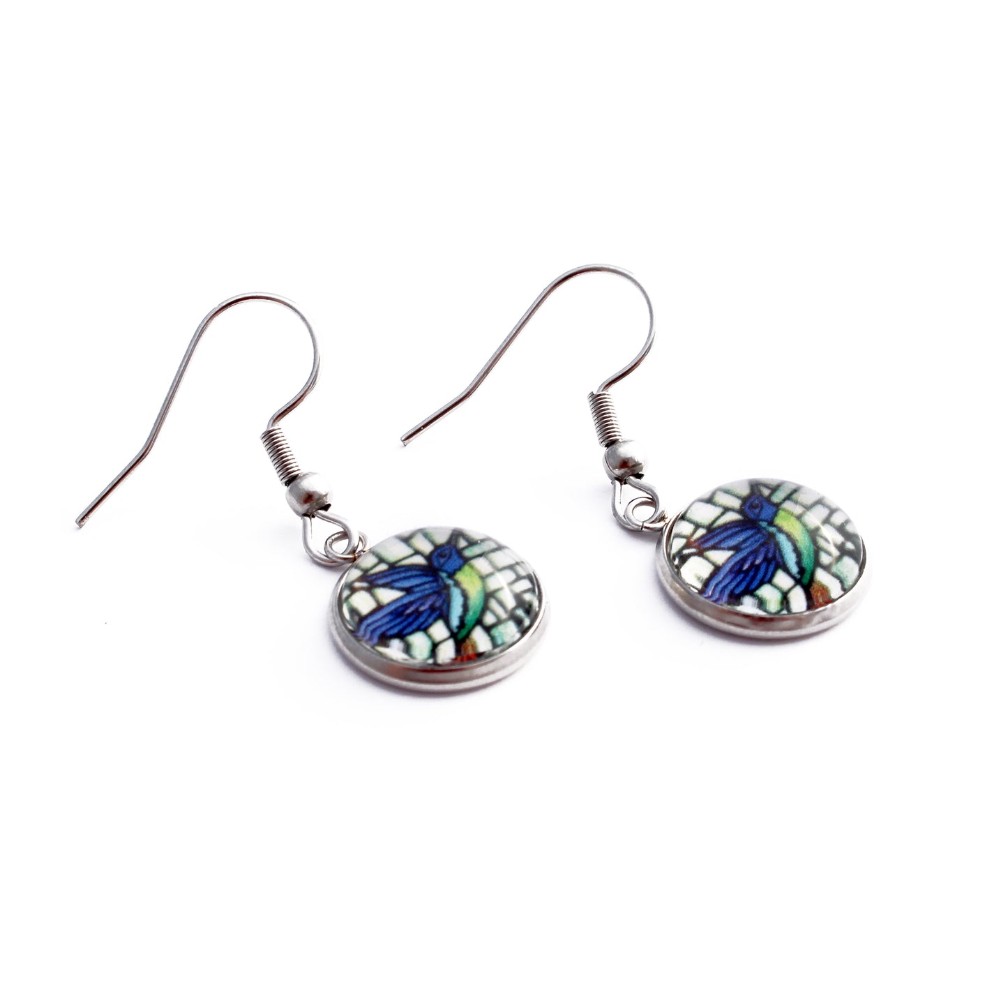Hummingbird Circle Earrings