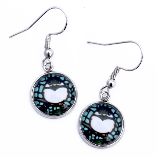 Chickadee Circle Earrings