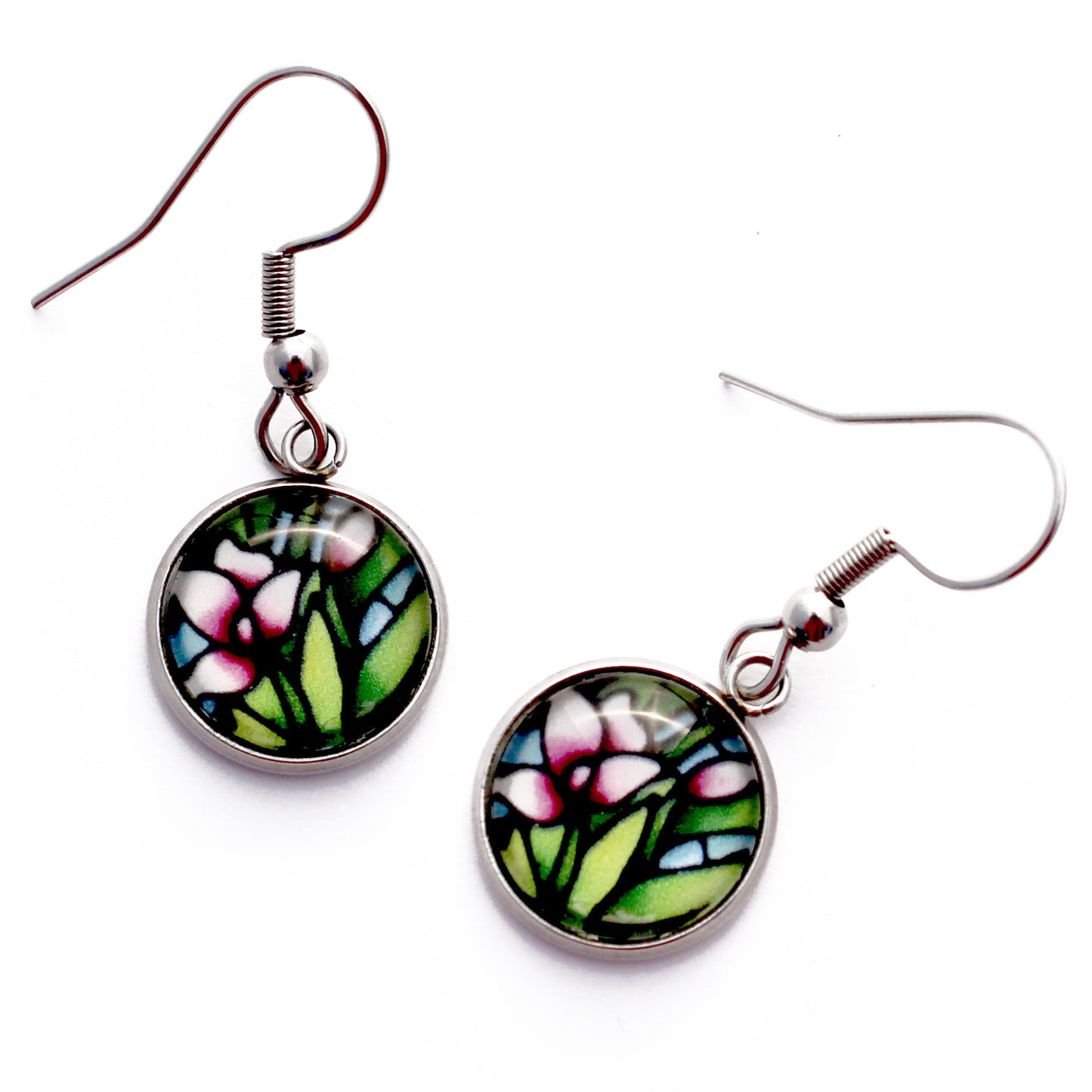 Snapdragon Flower Circle Earrings